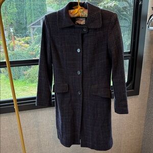 Vintage fornari Elegant Plaid Trench Coat size 5 small/medium Italian made